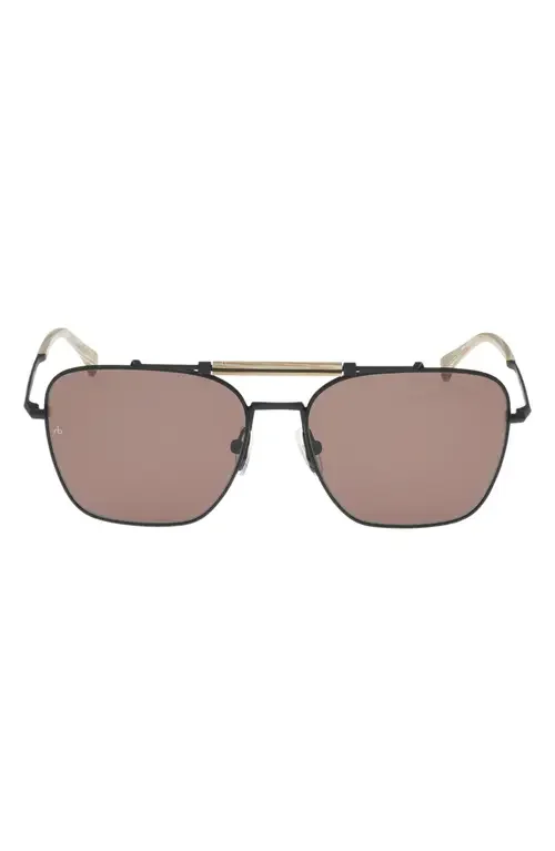 rag & bone rag & bone 56mm Navigator Sunglasses in Silver /Navy Horn /Blue in Black/Bone Horn/Brown — Unisex Summer grey Accessories