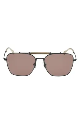 rag & bone rag & bone 56mm Navigator Sunglasses in Silver /Navy Horn /Blue in Black/Bone Horn/Brown — Unisex Summer grey Accessories