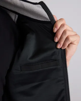 Quince Quince | Men's Polar Fleece Full-Zip Vest in Bold Black — Men Winter black Vests