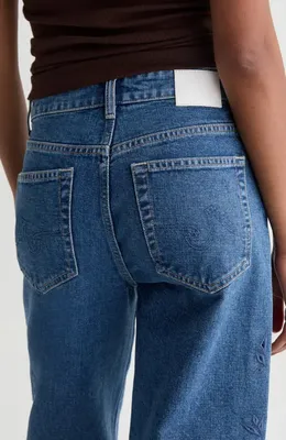 AG AG Saige Wide Leg Crop Jeans in Malbec — Women Summer navy Pants