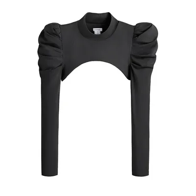 Cuyana French Terry Puff Sleevelette - Black / Extra in black — Winter black Underwear & Loungewear