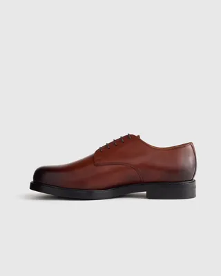 Quince Quince | Men's Calfskin Leather Derby in Brandy — Men Autumn brown Accessories