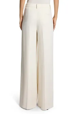 Theory Theory Pleated High Rise Wide Leg Pants in Rice — Women Spring white Pants