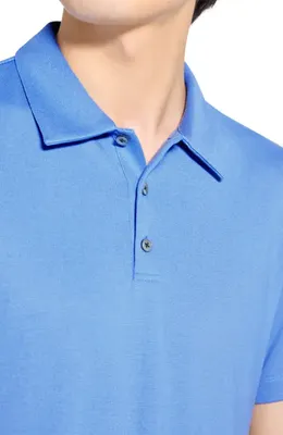 Theory Theory Bron in Anemone Milano Polo in Crisp Blue - 2Qk — Men Summer silver Tops