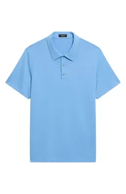 Theory Theory Bron in Anemone Milano Polo in Crisp Blue - 2Qk — Men Summer silver Tops