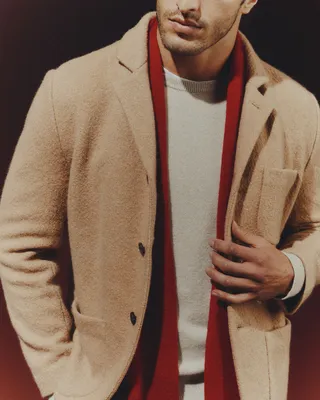 Quince Quince | Men's Boiled Wool Cashmere Blazer in Camel — Men Autumn tan Blazers