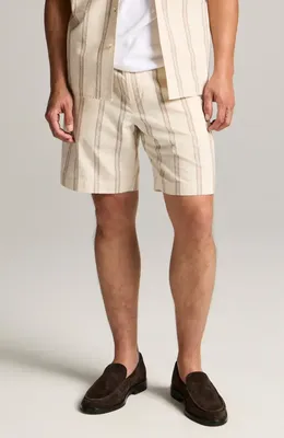 Vince Vince Cove Stripe Cotton & Hemp Shorts in Midland/Smock White — Men Spring white Shorts