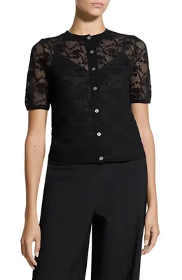Theory Theory Lace Cardigan in Black — Women Winter black Sweaters & Knits