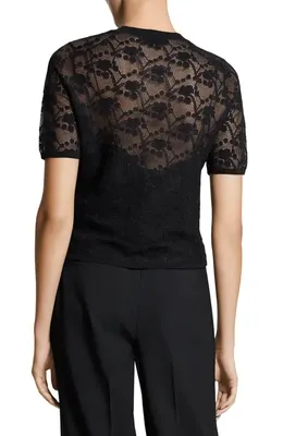 Theory Theory Lace Cardigan in Black — Women Winter black Tops