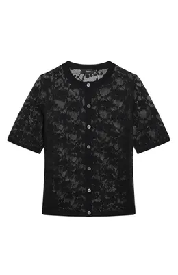 Theory Theory Lace Cardigan in Black — Women Winter black Tops