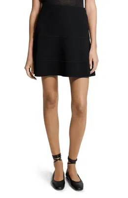Theory Theory Lapped Seam Miniskirt in Black — Women Winter black Mini Skirts