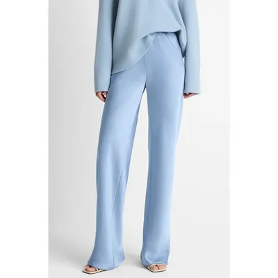 Vince Vince Colette High Waist Fluid Satin Bias Pants in Pacific — Women Summer grey Pants