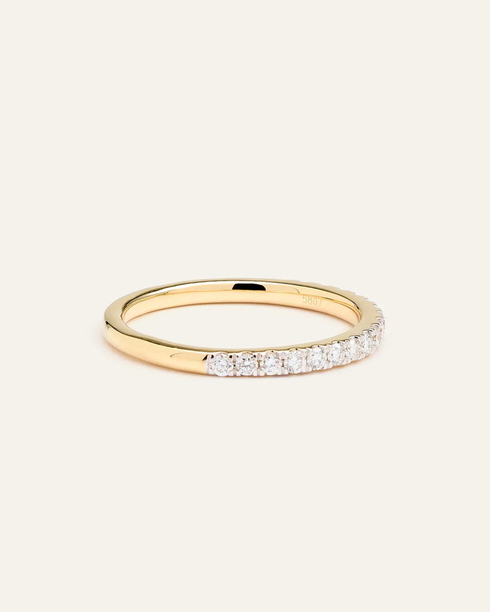 Quince Quince | Women's Lab Grown Diamond Pave Band Rings in Yellow Gold — Women Spring gold Jewelry