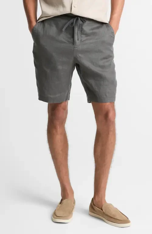 Vince Vince Lightweight Hemp Linen Shorts in Slate — Men Summer grey Shorts