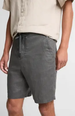 Vince Vince Lightweight Hemp Linen Shorts in Slate — Men Summer grey Shorts
