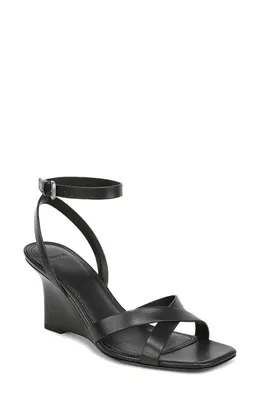 Vince Vince Parma Ankle Strap Wedge Sandal in Black — Women Winter black Shoes