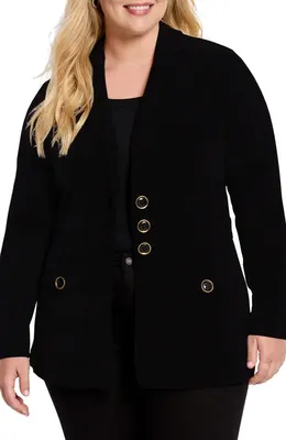 NIC+ZOE NIC+ZOE Editor Knit Blazer in Black Onyx — Women Winter black Outerwear