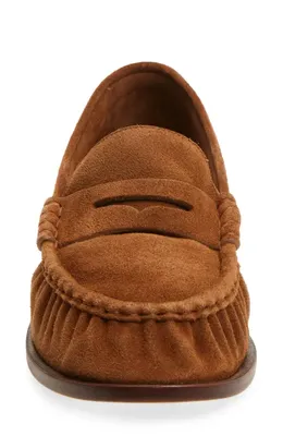 rag & bone rag & bone Lexi Penny Loafer in Umber Suede — Women Autumn brown Shoes