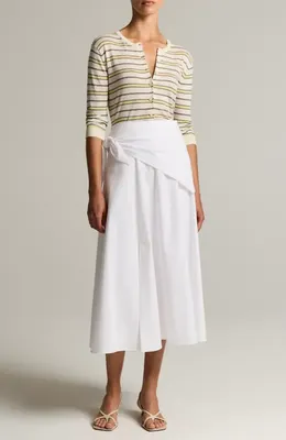 Vince Vince Stripe Cardigan in Dandelion Combo — Women Spring white Tops