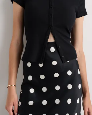 Quince Quince | Women's Maxi Skirt in Noir Large Dot — Women Winter black Maxi Skirts