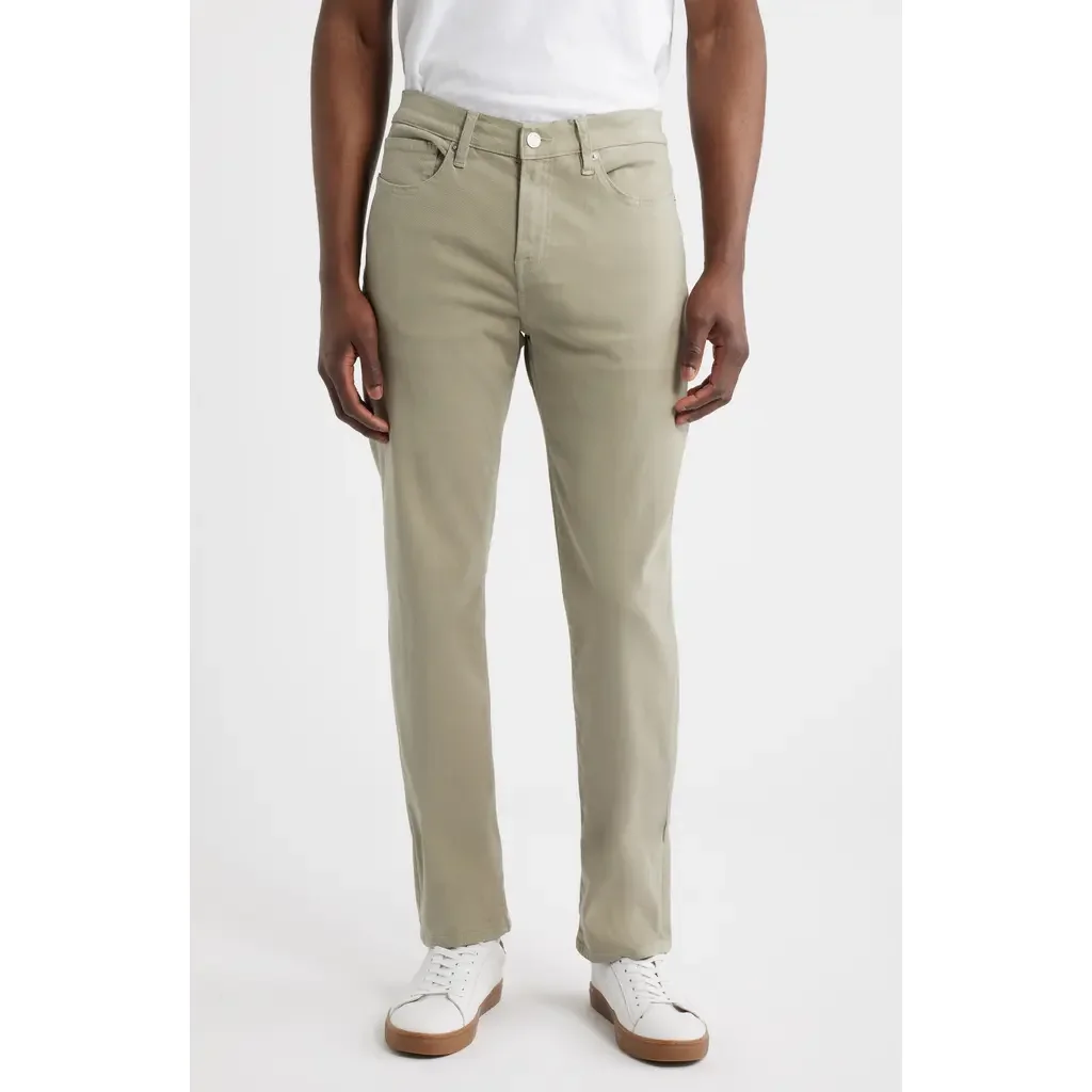 FRAME FRAME L'Homme Slim Fit Five-Pocket Twill Pants in Mintleaf — Men Autumn khaki Pants