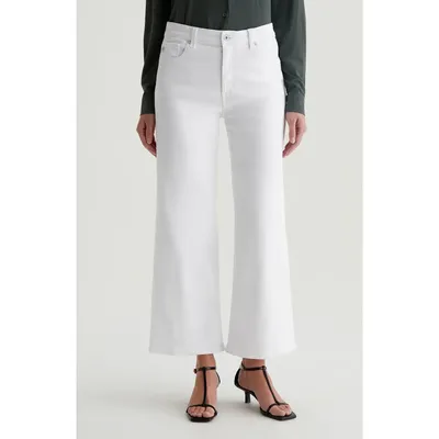 AG AG Saige Mid Rise Ankle Wide Leg Jeans in Gallery White — Women Winter white Pants