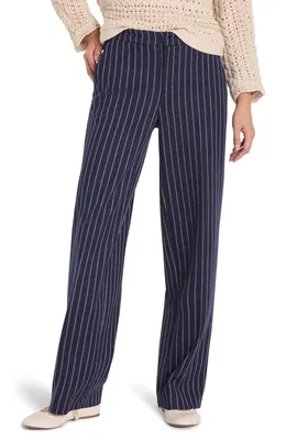 NIC+ZOE NIC+ZOE Leno Pinstripe Pants in Indigo Multi — Women Winter navy Pants