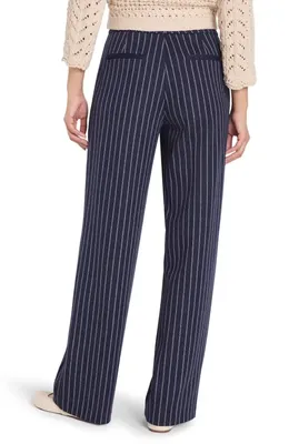 NIC+ZOE NIC+ZOE Leno Pinstripe Pants in Indigo Multi — Women Winter navy Pants