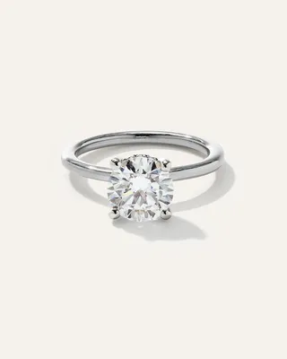 Quince Quince Women's Lab Grown Diamond Round Petite Hidden Halo Engagement Ring 2ct in Platinum — Women Winter white Accessories