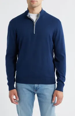 johnnie-O johnnie-O Desmond Half Zip Sweater in Midnight — Men Winter navy Sweaters & Knits