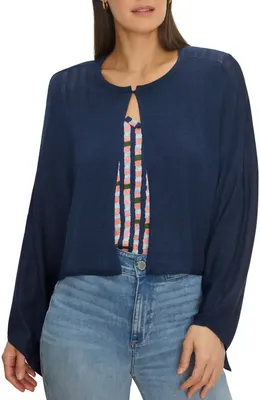 NIC+ZOE NIC+ZOE Coastal Flow Cardigan in Rich Indigo — Women Winter navy Tops