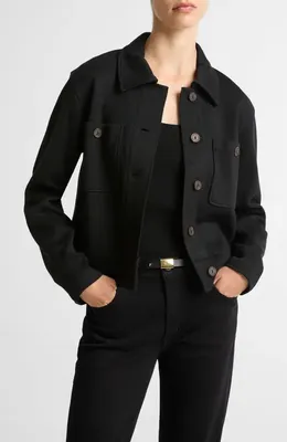 Vince Vince Ponte Knit Jacket in Black — Women Winter black Outerwear