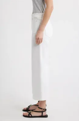 FRAME FRAME Le Slim Palazzo Patch Pocket High Waist Ankle Wide Leg Jeans in Au Natural Clean — Women Winter white Jeans & Denim