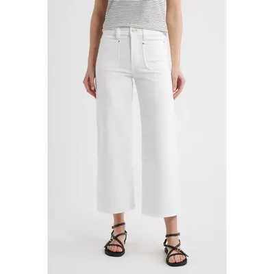 FRAME FRAME Le Slim Palazzo Patch Pocket High Waist Ankle Wide Leg Jeans in Au Natural Clean — Women Winter white Pants