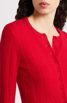 rag & bone rag & bone Francesca Wool Blend Cardigan in Red — Women Autumn red Sweaters & Knits