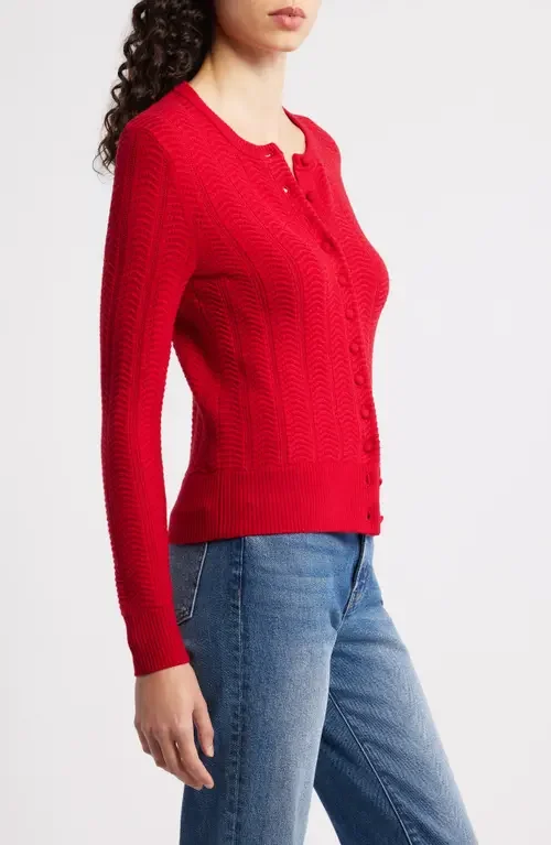 rag & bone rag & bone Francesca Wool Blend Cardigan in Red — Women Autumn red Sweaters & Knits