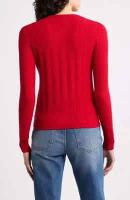 rag & bone rag & bone Francesca Wool Blend Cardigan in Red — Women Autumn red Sweaters & Knits