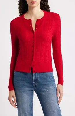 rag & bone rag & bone Francesca Wool Blend Cardigan in Red — Women Autumn red Sweaters & Knits