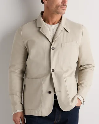 Quince Quince | Men's Organic Twill Unstructured Blazer in Khaki — Men Spring tan Blazers