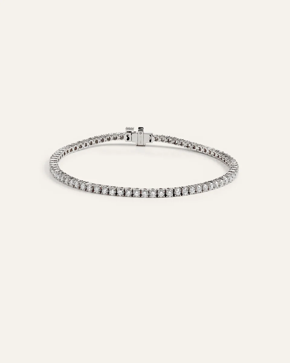 Quince Quince Women's 14K Gold Lab Grown Diamond Tennis Bracelet 3ctw in White Gold — Women Summer ivory Accessories