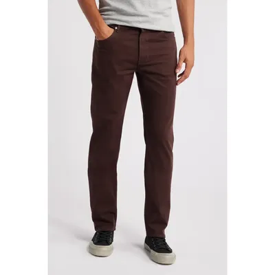 FRAME FRAME Modern Straight Leg Five-Pocket Twill Pants in Dark Burgundy — Men Autumn chocolate Pants