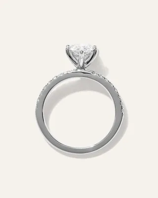Quince Quince | Women's Lab Grown Diamond Pear Petite Pave Engagement Ring 2ct in Platinum — Women Summer white Accessories