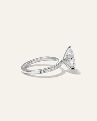 Quince Quince | Women's Lab Grown Diamond Pear Petite Pave Engagement Ring 2ct in Platinum — Women Summer white Accessories
