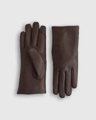 Quince Quince | Women's Cashmere Lined Leather Gloves in Chocolate — Women Autumn chocolate Jewelry