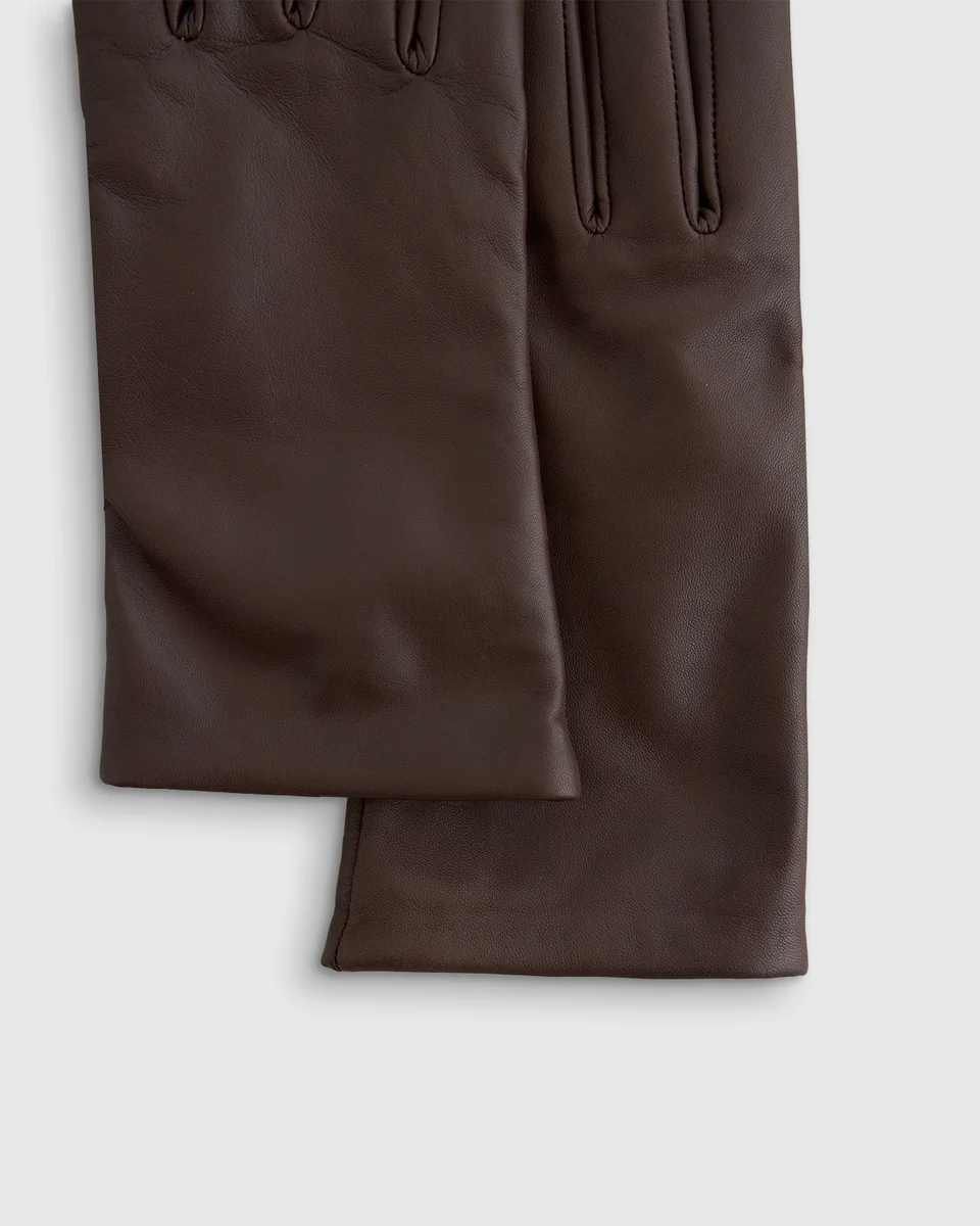Quince Quince | Women's Cashmere Lined Leather Gloves in Chocolate — Women Autumn chocolate Jewelry