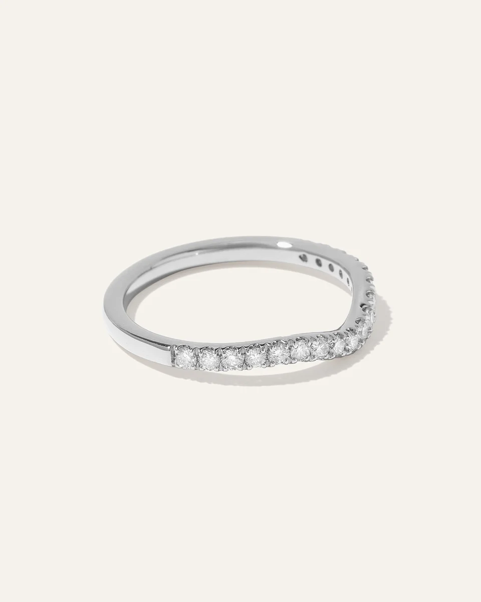 Quince Quince | Women's 14K Gold Lab Grown Diamond Contoured Band Rings in White Gold — Women Summer ivory Jewelry