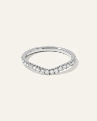 Quince Quince | Women's 14K Gold Lab Grown Diamond Contoured Band Rings in White Gold — Women Summer ivory Jewelry