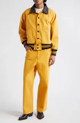 Bode Bode Twill Knolly Brook Trousers in Yellow — Men Spring gold Pants