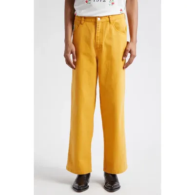 Bode Bode Twill Knolly Brook Trousers in Yellow — Men Spring gold Pants