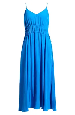 Theory Theory Smocked Sleeveless Midi Dress in Jewel Blue — Women Winter blue Midi Dresses